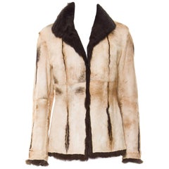 Vintage New Tom Ford for Gucci 1999 Collection Reversible Beige Fur Jacket It. 42