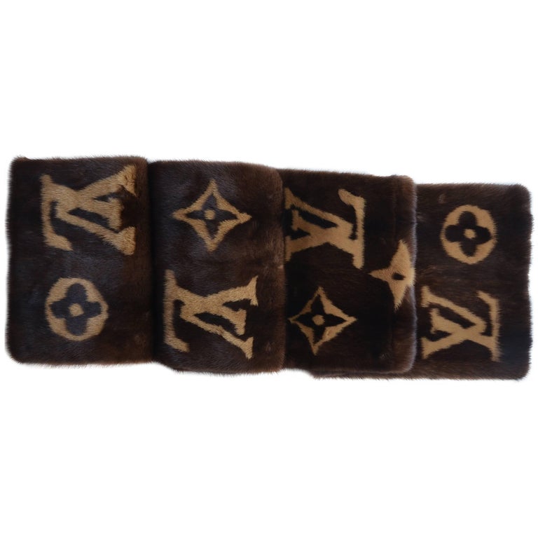 Louis Vuitton Monogram Scarf - Brown and Gold at 1stDibs
