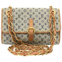 Louis Vuitton Camille Blue Mini Monogram Canvas Chain Shoulder Bag 
