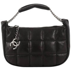 Chanel Chocolate Bar CC Charm Zip Bag Quilted Lambskin Small