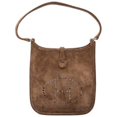 HERMES 'Evelyne' Mini Bag in Brown Suede