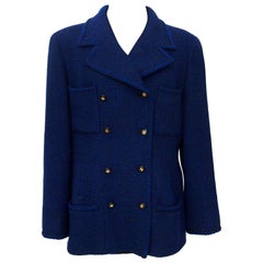Chanel Blue Tweed Jacket 