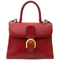 Delvaux Red Brillant MM Bag and Strap