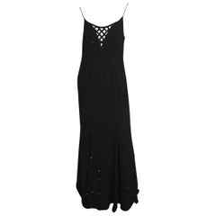 Naeem Khan Riazee black beaded slip gown 