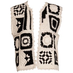 1990s Moschino Couture! Vintage Crochet Granny Squares Boho Vest, Top or Jacket