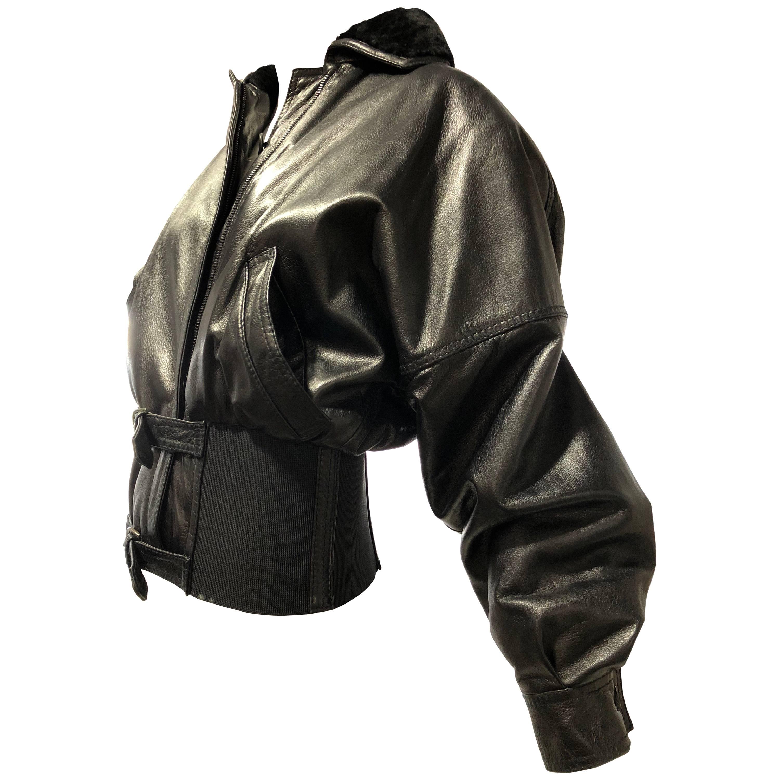 1980 leather bomber jacket