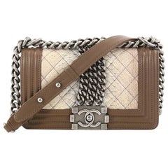 Chanel Chained Boy Flap Bag Quilted Python Small