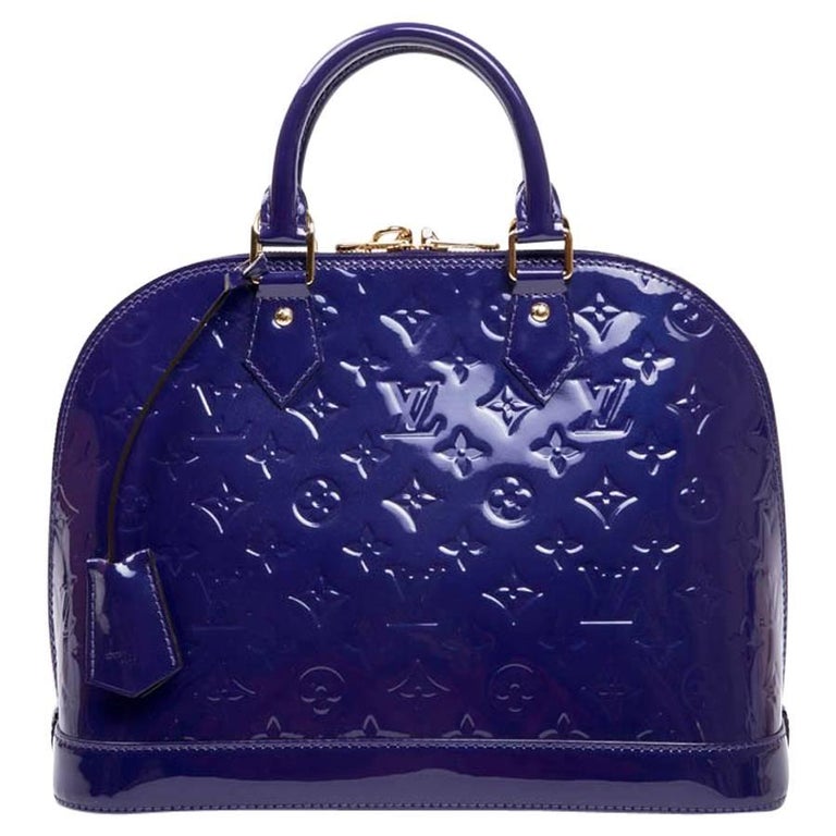 LOUIS VUITTON 'Alma' Bag Small Model in Purple Embossed Monogram Patent  Leather at 1stDibs