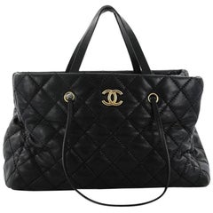 Chanel Retro Chain Shopping Tote Quilted Calfskin Large