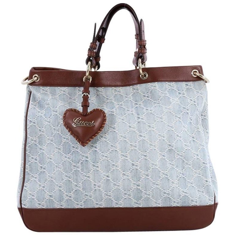 Gucci Valentine Convertible Tote GG Denim Large at 1stDibs | gg valentine,  gucci convertible bag, gucci denim purse