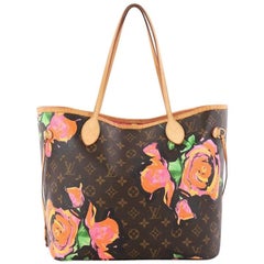 Louis Vuitton Neverfull Tote Limited Edition Monogram Canvas Roses MM