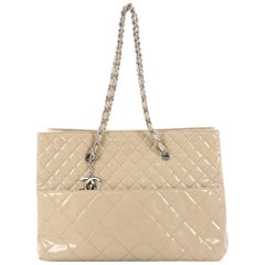 Chanel In The Business Tote Quilted Patent Vinyl Large