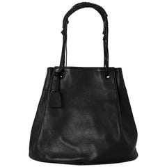 Gucci Black Leather Bucket Bag with DB