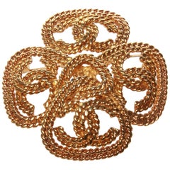 Chanel Gold Byzantine Plait Chain Brooch