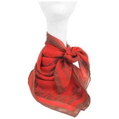 Fendi Silk Chiffon Printed Logo Scarf