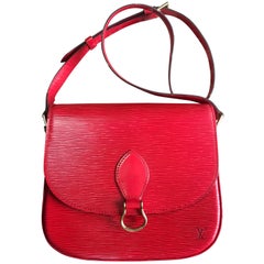 Vintage Louis Vuitton red epi leather shoulder bag. Classic purse. Beautiful.