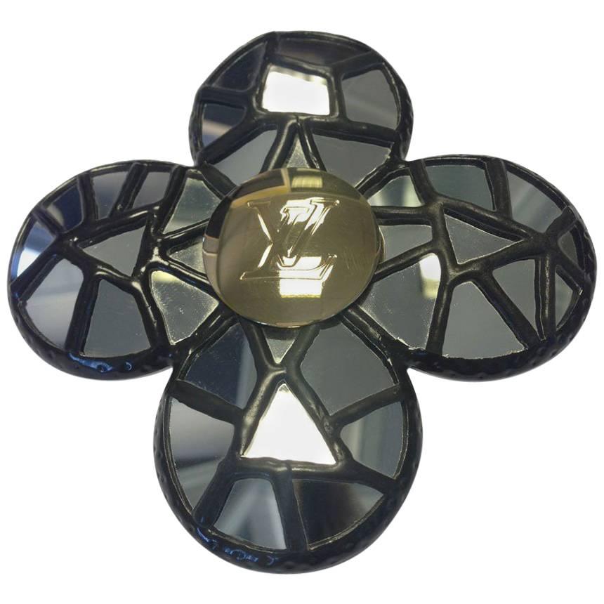 LOUIS VUITTON 'Mirror' Large Brooch in Steel Metal For Sale