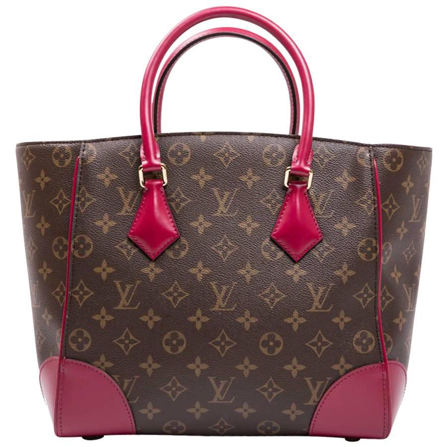LOUIS VUITTON 'Phénix' Bag in Brown Monogram Coated Canvas and Fuchsia Leather
