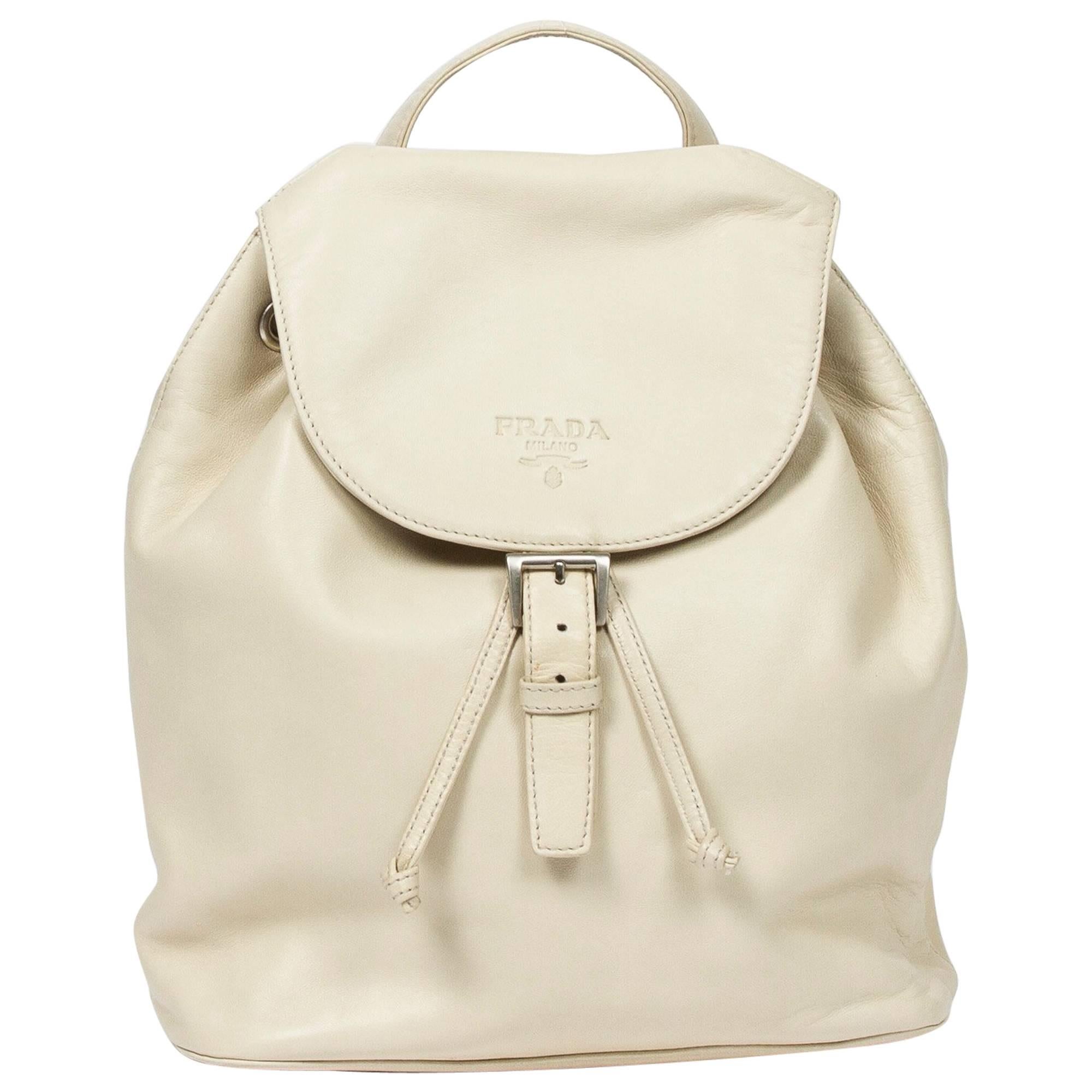 Prada Backpack in Ivory calf leather