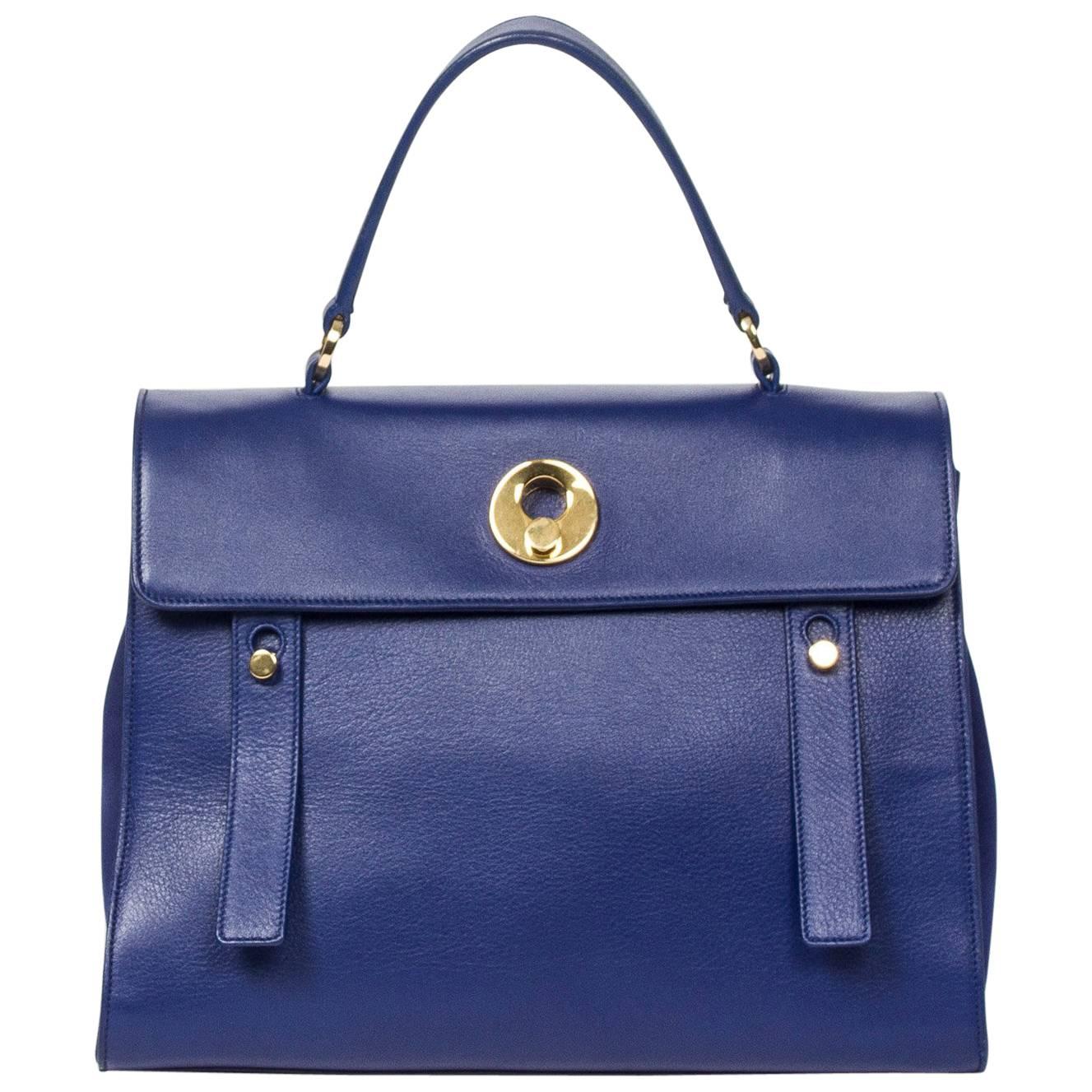Yves Saint Laurent Muse 2 New Model in Blue calf leather