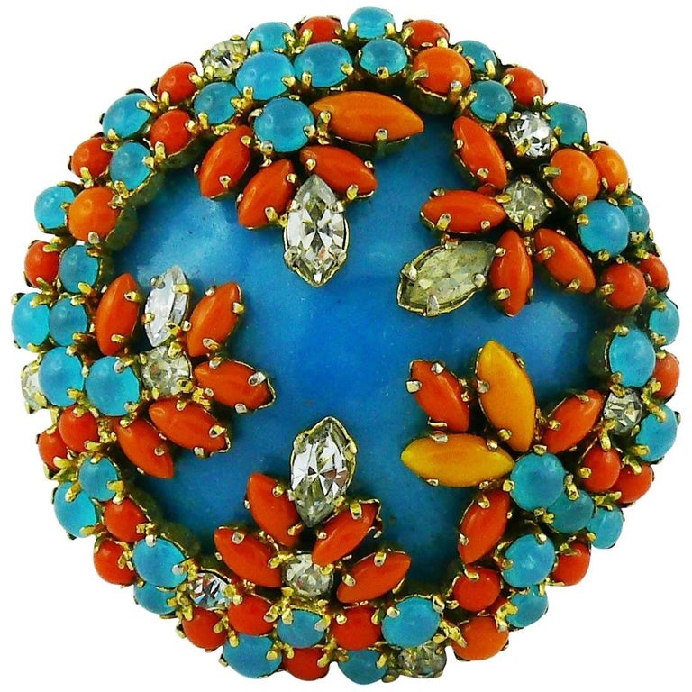 Christian Dior Vintage 1967 Jewelled Brooch at 1stDibs dior 1967