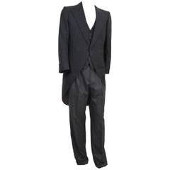 Brioni Tight Gray Wool and Cashmere Italian Pants Suit, 1990s 