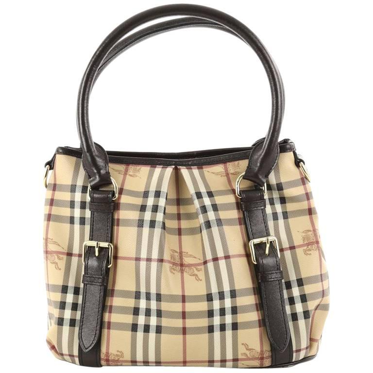 Burberry Northfield Convertible Tote Haymarket Coated Canvas Small at ...