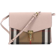 Burberry Macken Crossbody Bag Leather and House Check Canvas Small