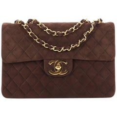 Chanel Vintage Classic Single Flap Bag Quilted Suede Maxi