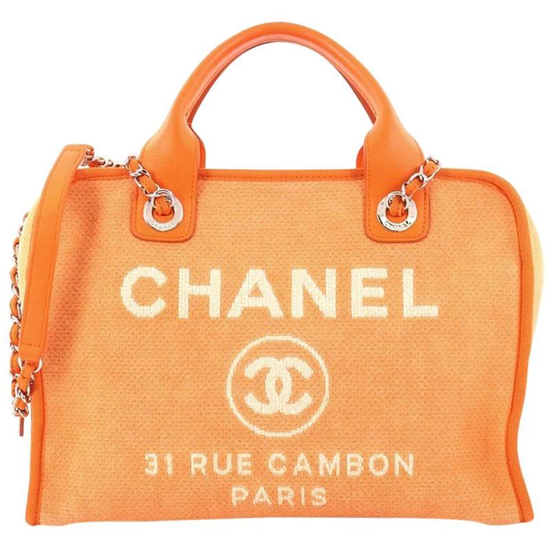 Chanel Deauville Bowling Bag Canvas Small at 1stDibs