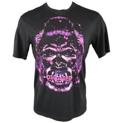 DSQUARED2 Men's Black Pink and Purple Gorilla Print Cotton T-shirt