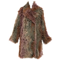 MM6 Maison Margiela Faux Fur Double Breasted Coat