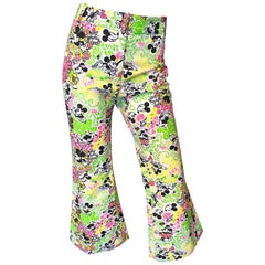 Rare 1970s Lilly Pulitzer ' The Lilly ' Mickey Mouse Disney Retro Bell Bottoms