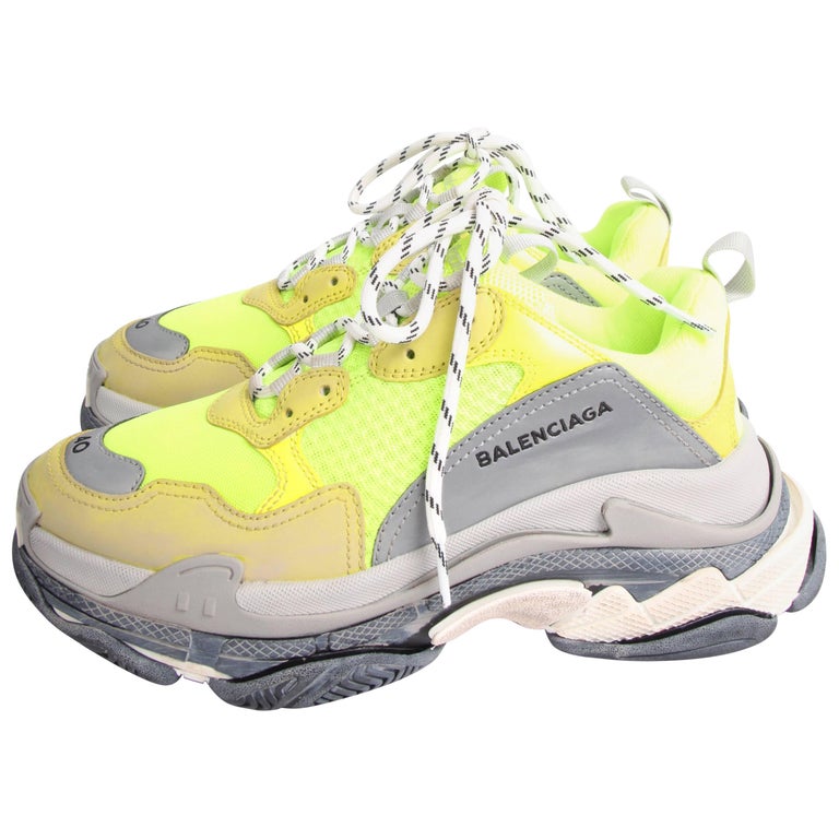 Balenciaga Tess Triple S Sneaker - fluorescent yellow/grey For Sale at  1stDibs