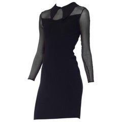 Retro Sexy Dorothée Bis Bodycon Dress with Sheer Sleeves