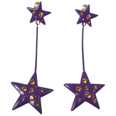 Kenneth Jay Lane Purple Shooting Star Dangling Earrings