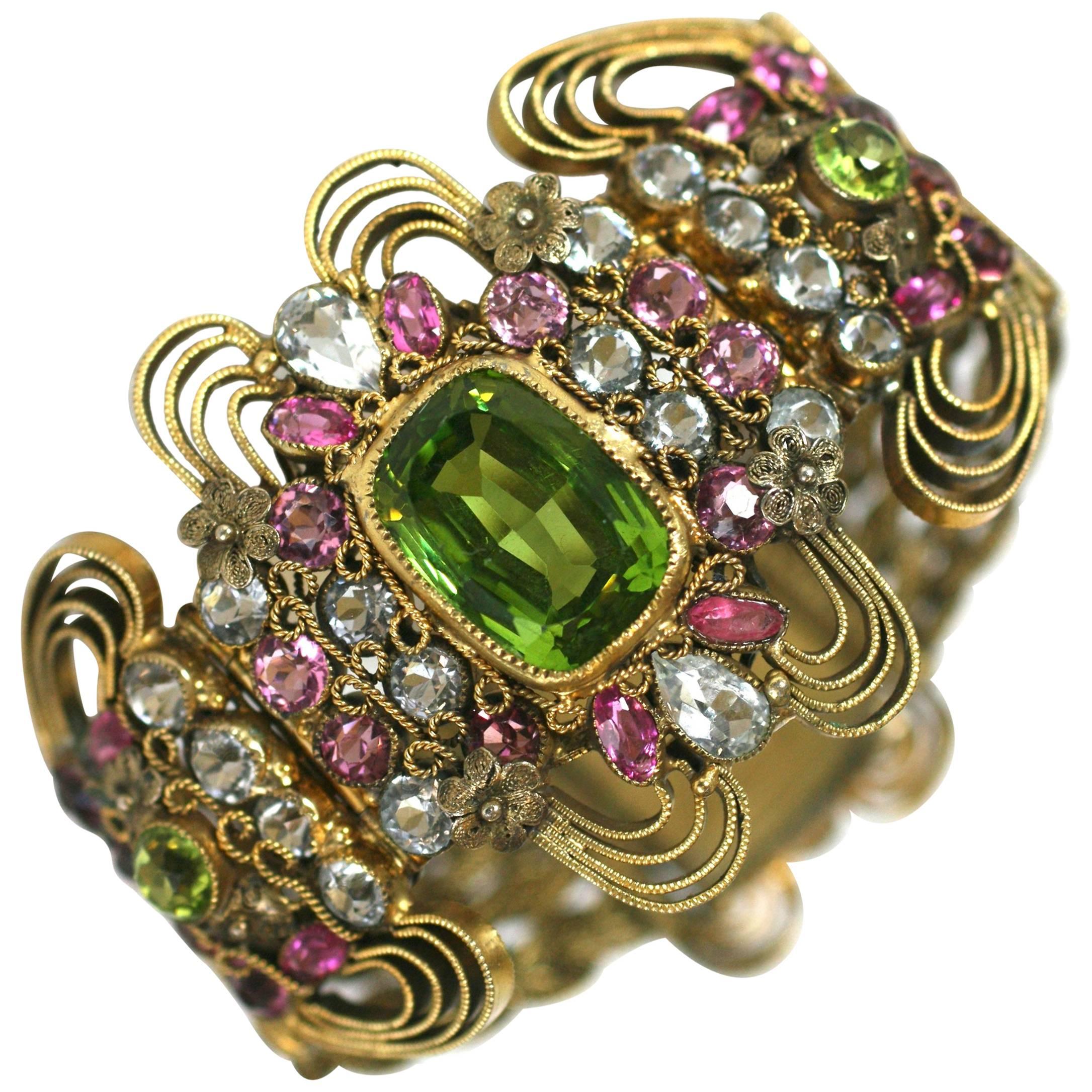 Elaborate Jeweled Hobe Bracelet