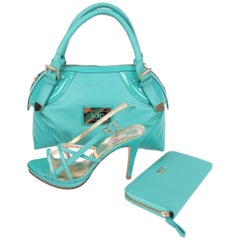 Versace Jeans Couture Top Handle Bag with Zip Around Wallet and Sandalette Shoes