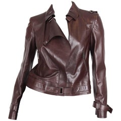 Versace Leather Jacket - dark brown