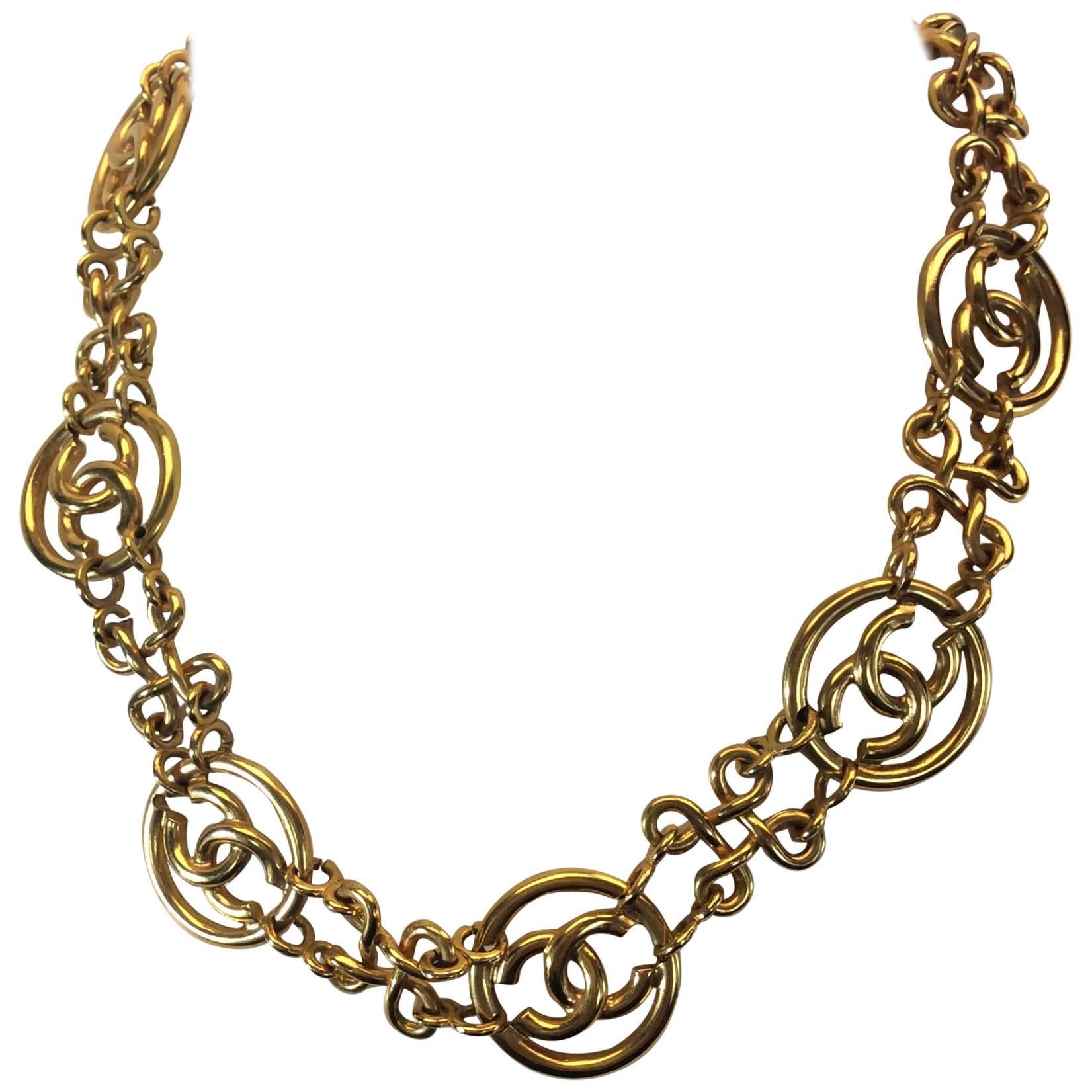 Chanel Gold Necklace For Sale