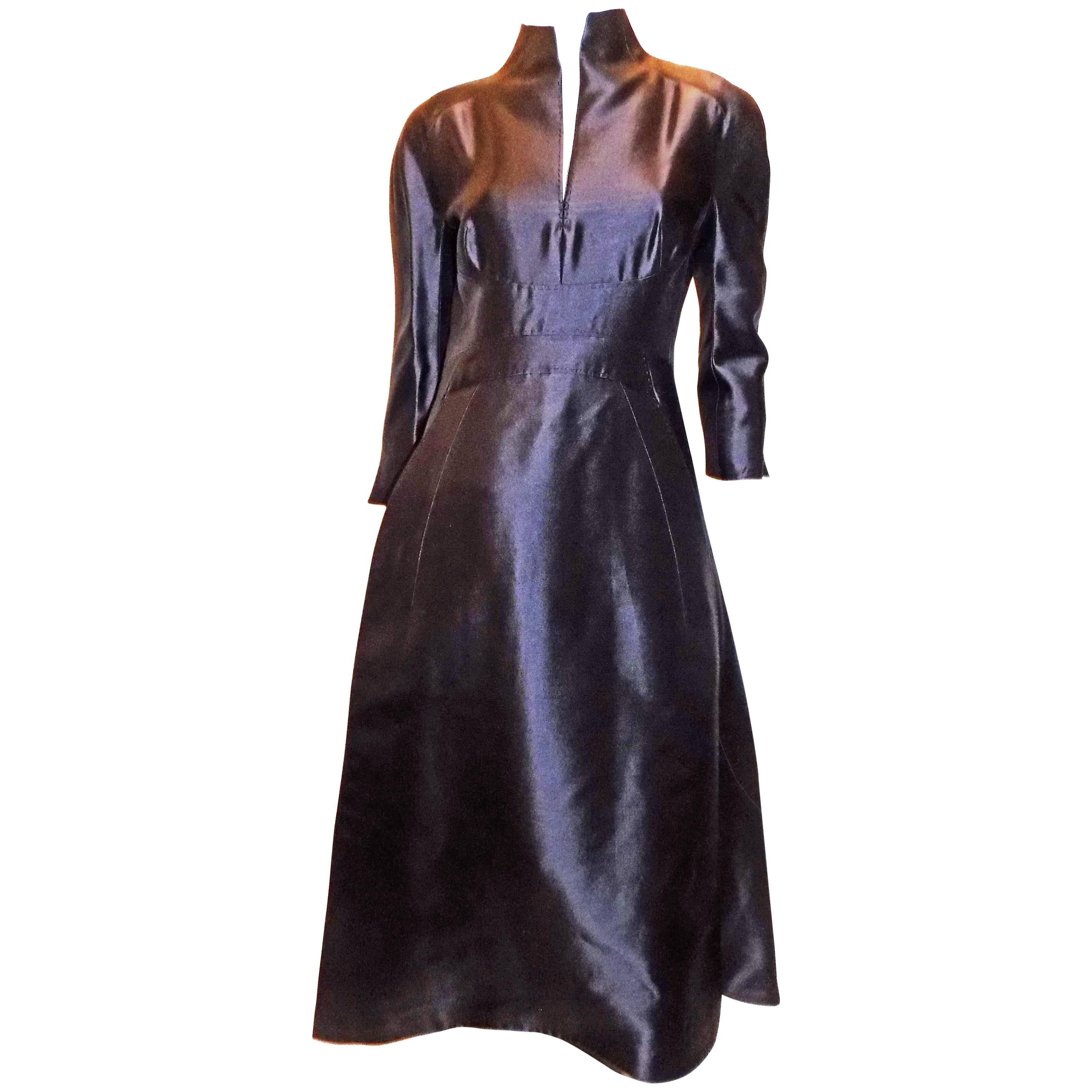 Ralp Rucci  Chado Black Silk Long sleeve evening Gown For Sale