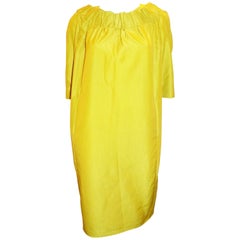 MARNI yellow/ green   shantung shift dress with pockets