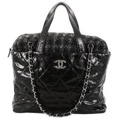 Chanel Portobello Zip Tote Quilted Glazed Calfskin and Tweed