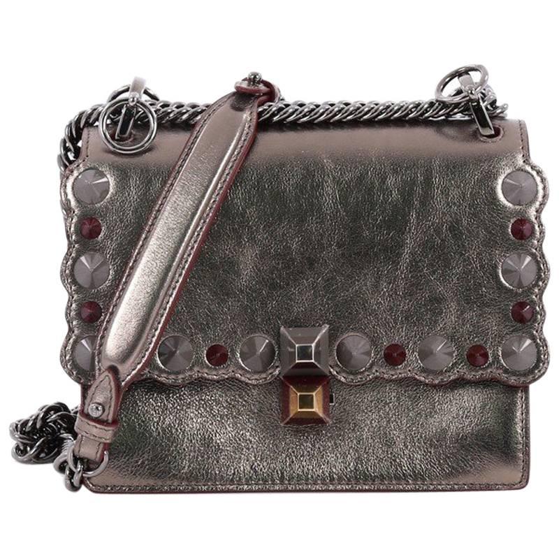 Fendi Kan I Handbag Studded Leather Small