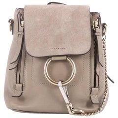 Used Chloe Faye Backpack Leather and Suede Mini