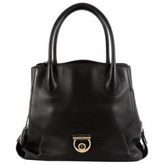 Used Salvatore Ferragamo Fiamma Tote Leather North South