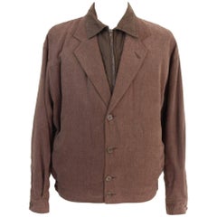 Vintage Mila Schon Jacket Brown Cotton Italian Quilted Coat, 1980s 