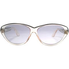 New Rare Vintage Pierre Marly Doly Clear Oversized 1960's Sunglasses