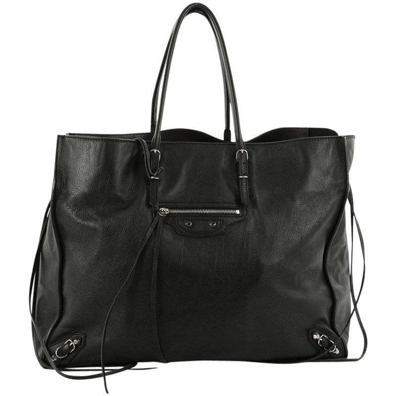 Balenciaga Papier A4 Zip Around Classic Studs Handbag Leather