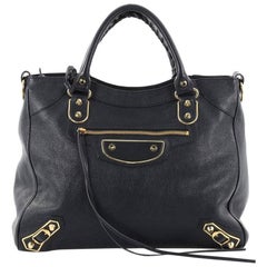 Balenciaga Velo Classic Metallic Edge Handbag Leather